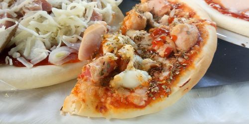 High angle view of meal served in plate