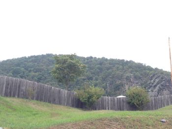 Scenic view of landscape against clear sky