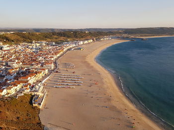 High angle view of beach against sky