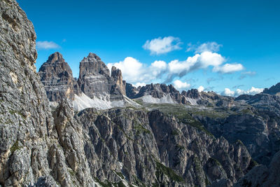 Tre cime di lavaredo dolomite from cadini di misurina, trentino, italy