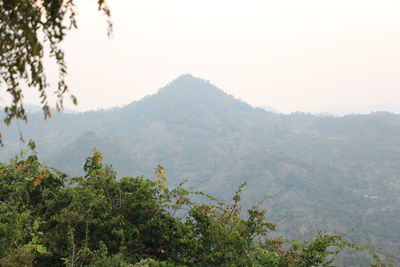 Scenic view of mountains against clear sky