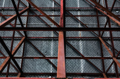 Full frame shot of metallic structure in construction site