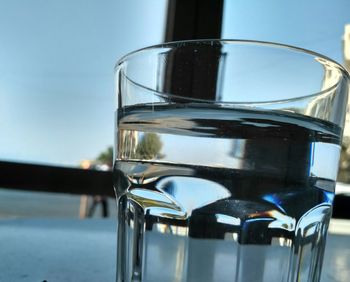 Close-up of water on table