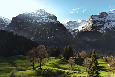 Scenic view of mountains against sky