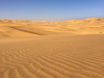 Scenic view of desert against clear sky