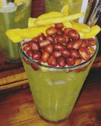 Close-up of fresh fruits in container