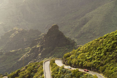 A mountain road at el teide national park near masca