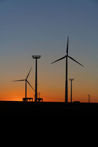 Wind turbines in the sunset with a beautiful sky