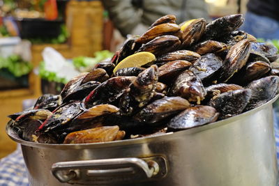 Close-up of fish for sale in market