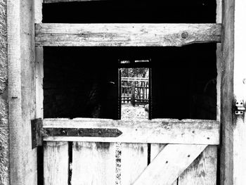 Closed door of old building