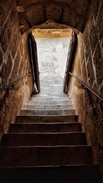 Low angle view of staircase in building