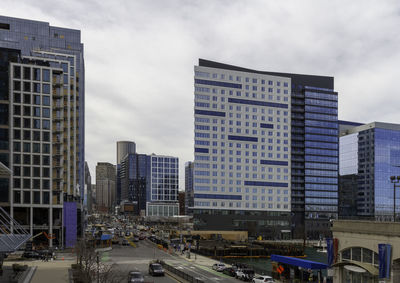 View of buildings in city against sky