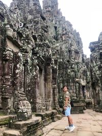 Full length of man outside temple