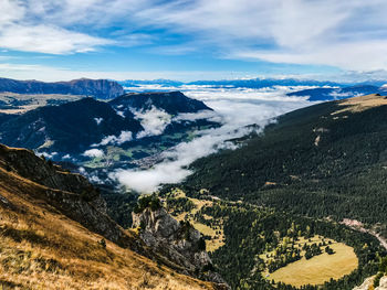 Scenic view of dramatic landscape against sky