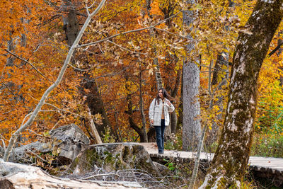 Girl on wooden