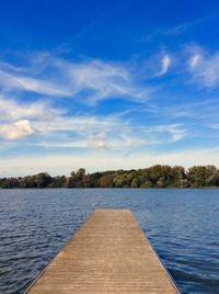 View of pier on lake