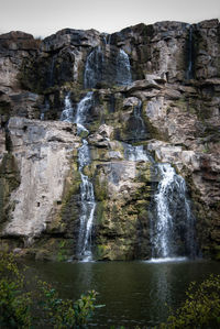 Scenic view of waterfall