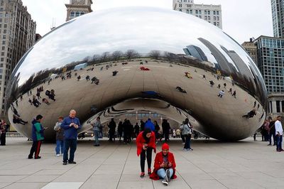 Group of people in front of building