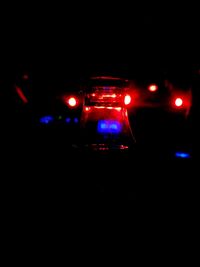 Illuminated lights in car at night