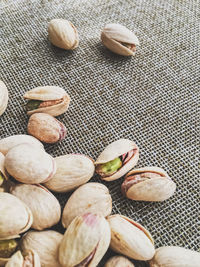 Directly above shot of peanuts on table