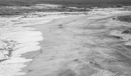 High angle view of beach