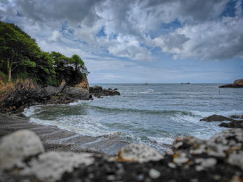 Combe martin beach on a moody summers day