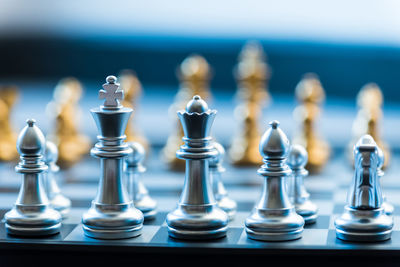 Close-up of chess pieces