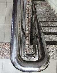 High angle view of staircase in building