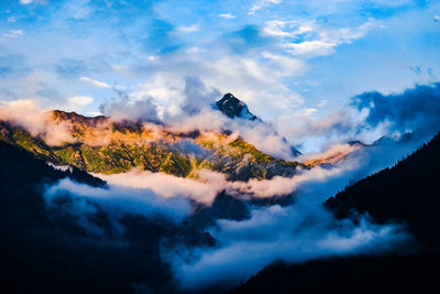 Low angle view of mountain against sky