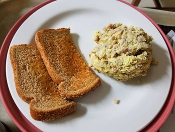 Close-up of breakfast on plate