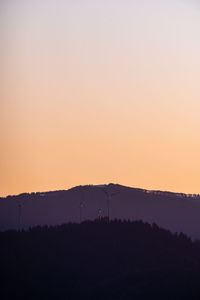 Scenic view of silhouette landscape against sky during sunset