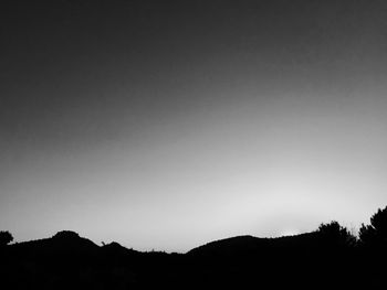 Silhouette mountain against sky