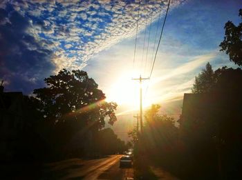 Empty road at sunset