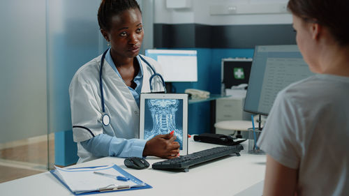 Doctor working at clinic