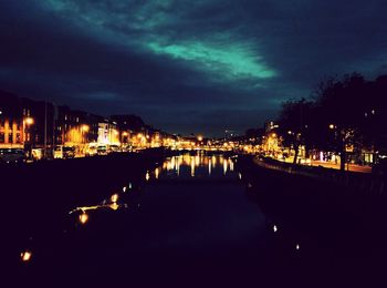 Illuminated city at night