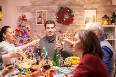 Group of people at restaurant