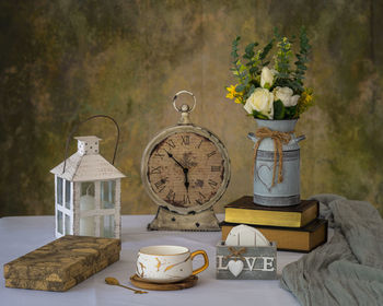 Potted plants on table at home