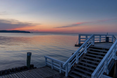 Scenic view of sea against sky at sunset