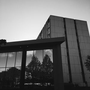 Low angle view of building against clear sky