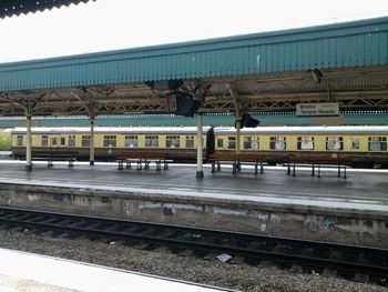 Train on railroad station platform