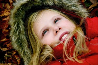 Close-up portrait of beautiful young woman