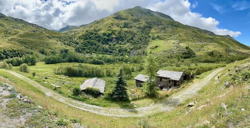 High angle view of landscape against sky