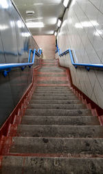 High angle view of steps