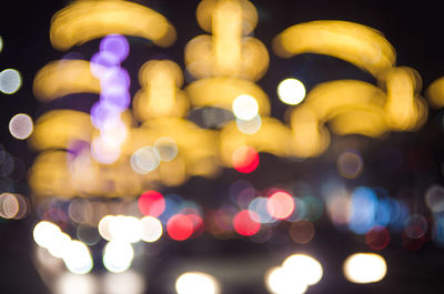 Defocused image of illuminated lights