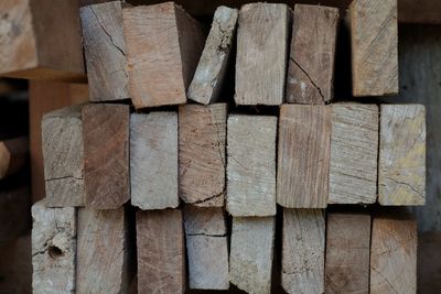 Full frame shot of wooden logs