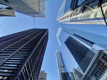 Low angle view of modern buildings against sky