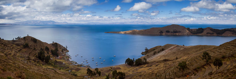 Panoramic view of mountains against sky