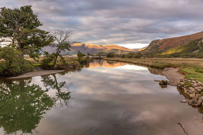 Reflection of clouds in lake