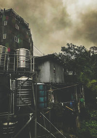 Abandoned building against sky