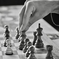 Close-up of chess pieces